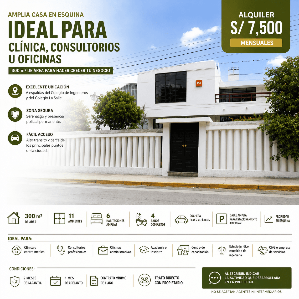 Casa Empresarial / Local Comercial en alquiler en Arequipa